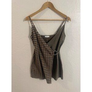 Stitch & Pine Wrap Front Buckle Plaid & checkered Mini Dress